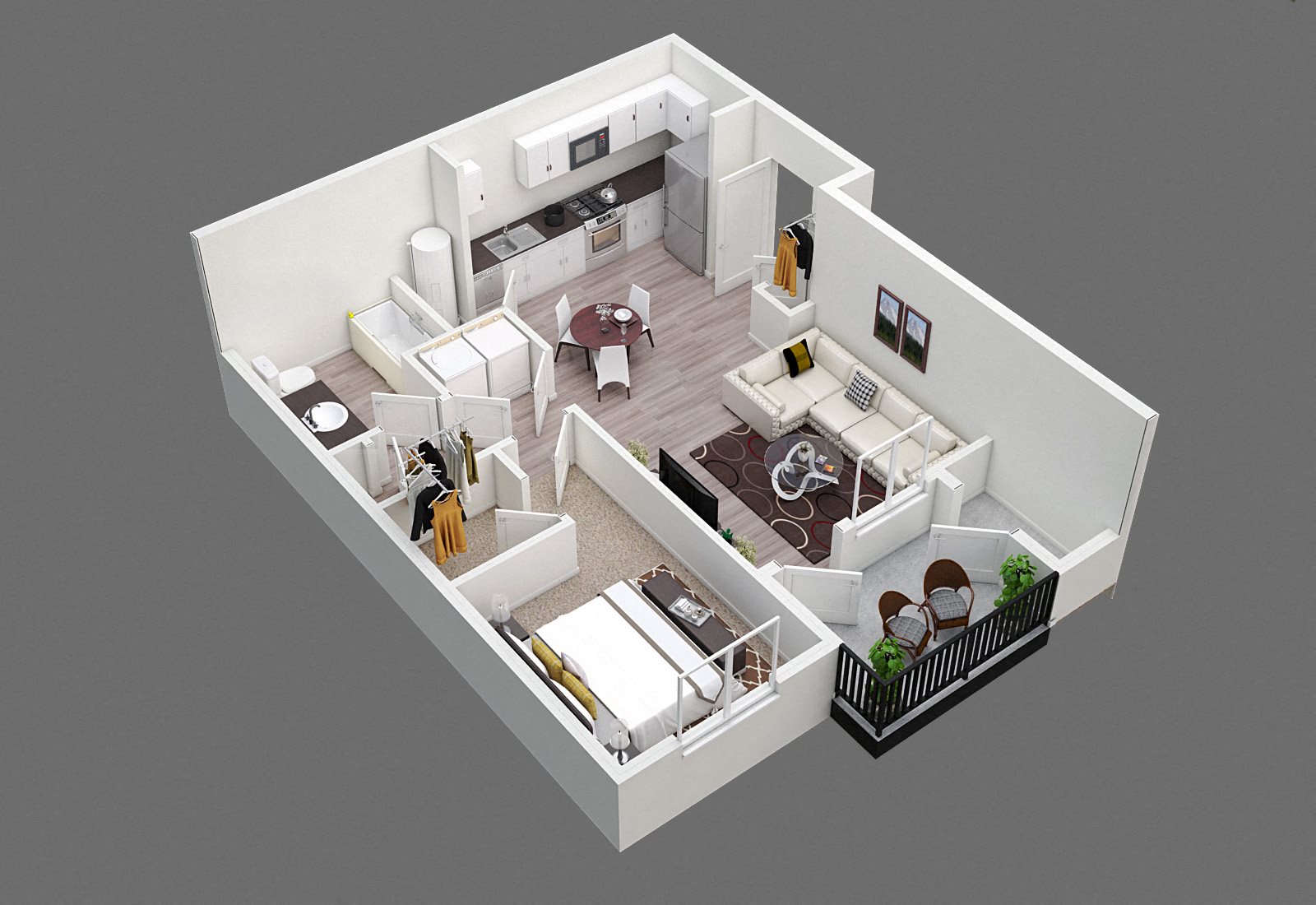 Pine Valley Ranch Apartments Spokane, Washington One Bedroom One Bathroom 745 sf Floor Plan Pine Valley Ranch Apartments Spokane, Washington One Bedroom One Bathroom 745 sf Floor Plan